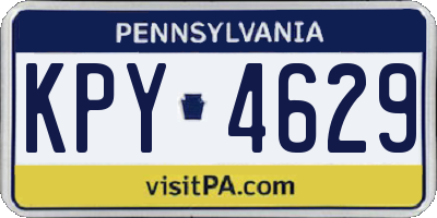 PA license plate KPY4629