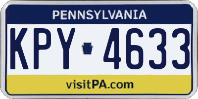 PA license plate KPY4633