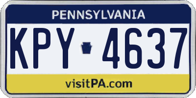PA license plate KPY4637
