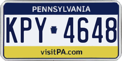 PA license plate KPY4648