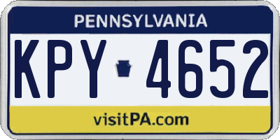 PA license plate KPY4652