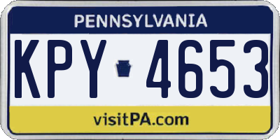 PA license plate KPY4653