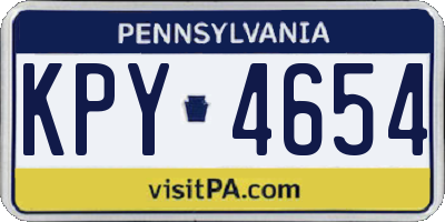 PA license plate KPY4654