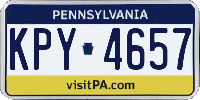 PA license plate KPY4657