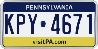 PA license plate KPY4671