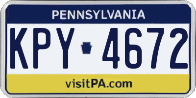 PA license plate KPY4672