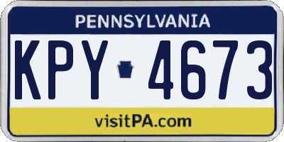 PA license plate KPY4673