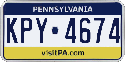 PA license plate KPY4674
