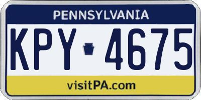 PA license plate KPY4675