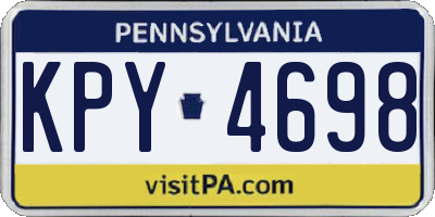 PA license plate KPY4698