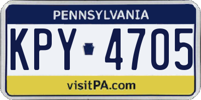 PA license plate KPY4705