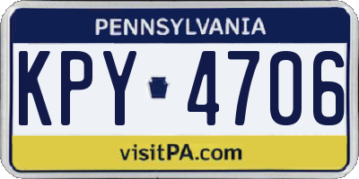 PA license plate KPY4706
