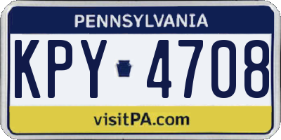 PA license plate KPY4708