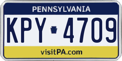 PA license plate KPY4709