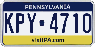 PA license plate KPY4710