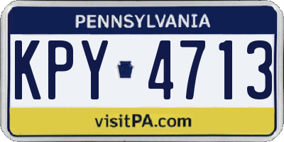 PA license plate KPY4713