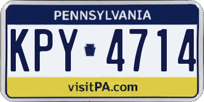 PA license plate KPY4714