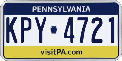 PA license plate KPY4721