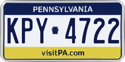 PA license plate KPY4722