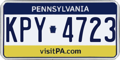 PA license plate KPY4723