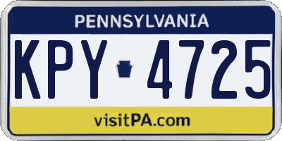 PA license plate KPY4725
