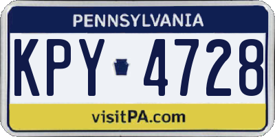 PA license plate KPY4728