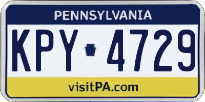 PA license plate KPY4729