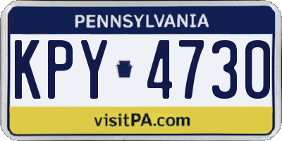 PA license plate KPY4730