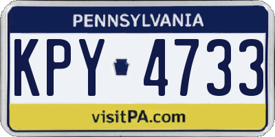PA license plate KPY4733