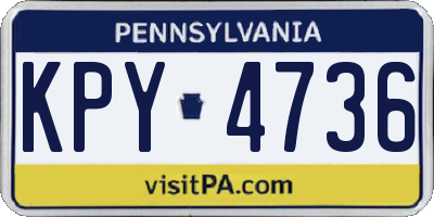 PA license plate KPY4736