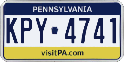 PA license plate KPY4741