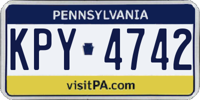 PA license plate KPY4742