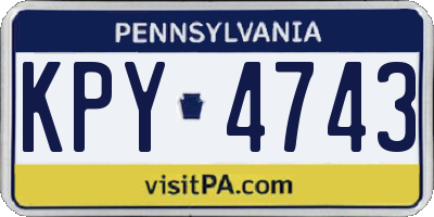 PA license plate KPY4743
