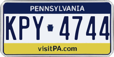 PA license plate KPY4744