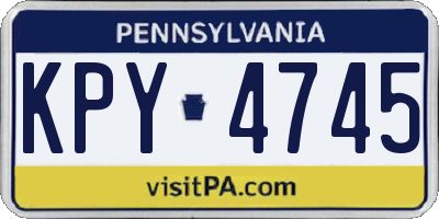 PA license plate KPY4745