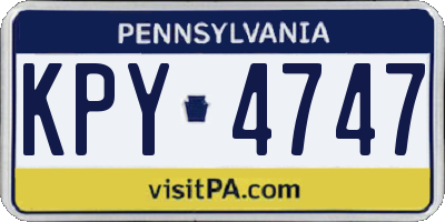 PA license plate KPY4747