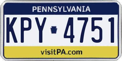 PA license plate KPY4751
