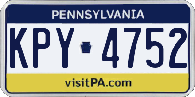 PA license plate KPY4752