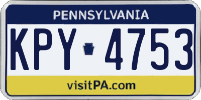 PA license plate KPY4753