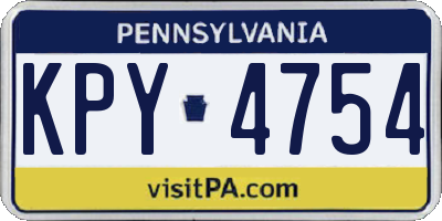 PA license plate KPY4754