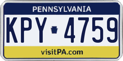 PA license plate KPY4759
