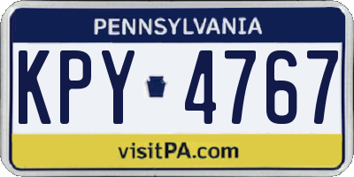 PA license plate KPY4767