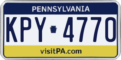 PA license plate KPY4770