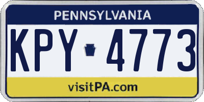 PA license plate KPY4773
