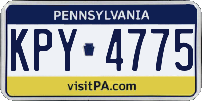 PA license plate KPY4775