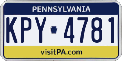 PA license plate KPY4781