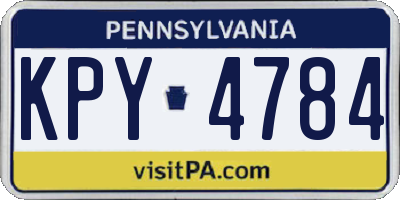 PA license plate KPY4784