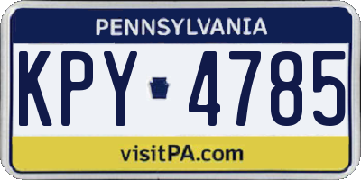 PA license plate KPY4785