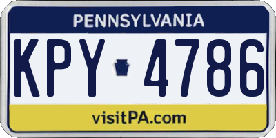 PA license plate KPY4786