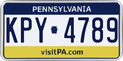 PA license plate KPY4789
